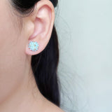 Star Dust Petite Earrings in Blue Model
