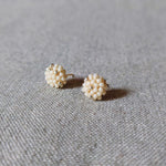 Star Dust Petite Earrings in Milk White Front 1