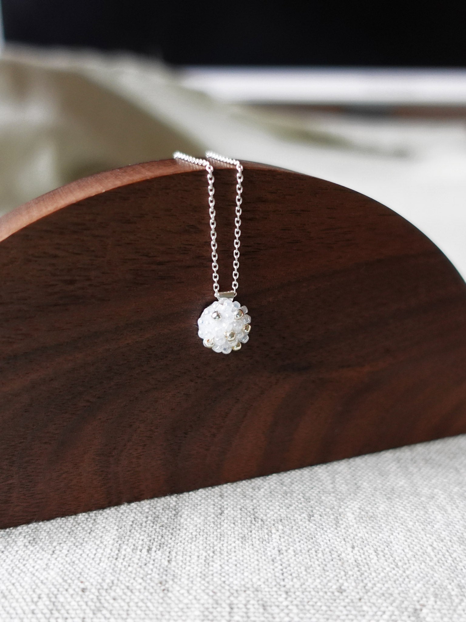 Star Dust Petite Necklace in White Front