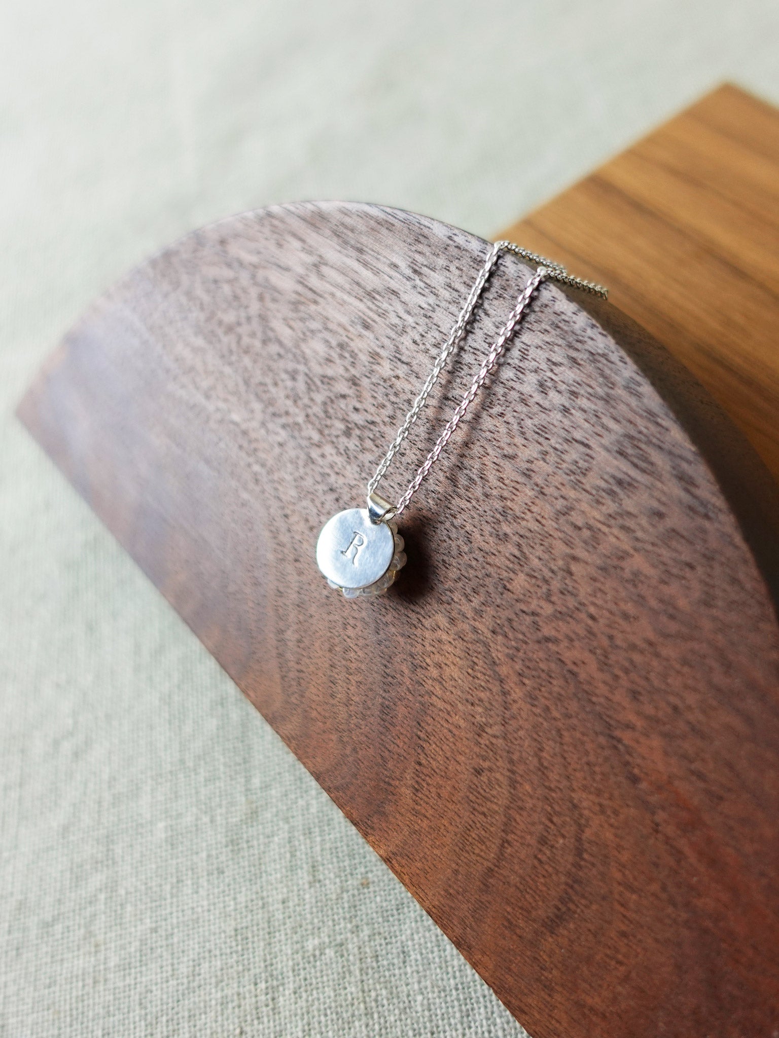 Star Dust Petite Necklace in White Initials