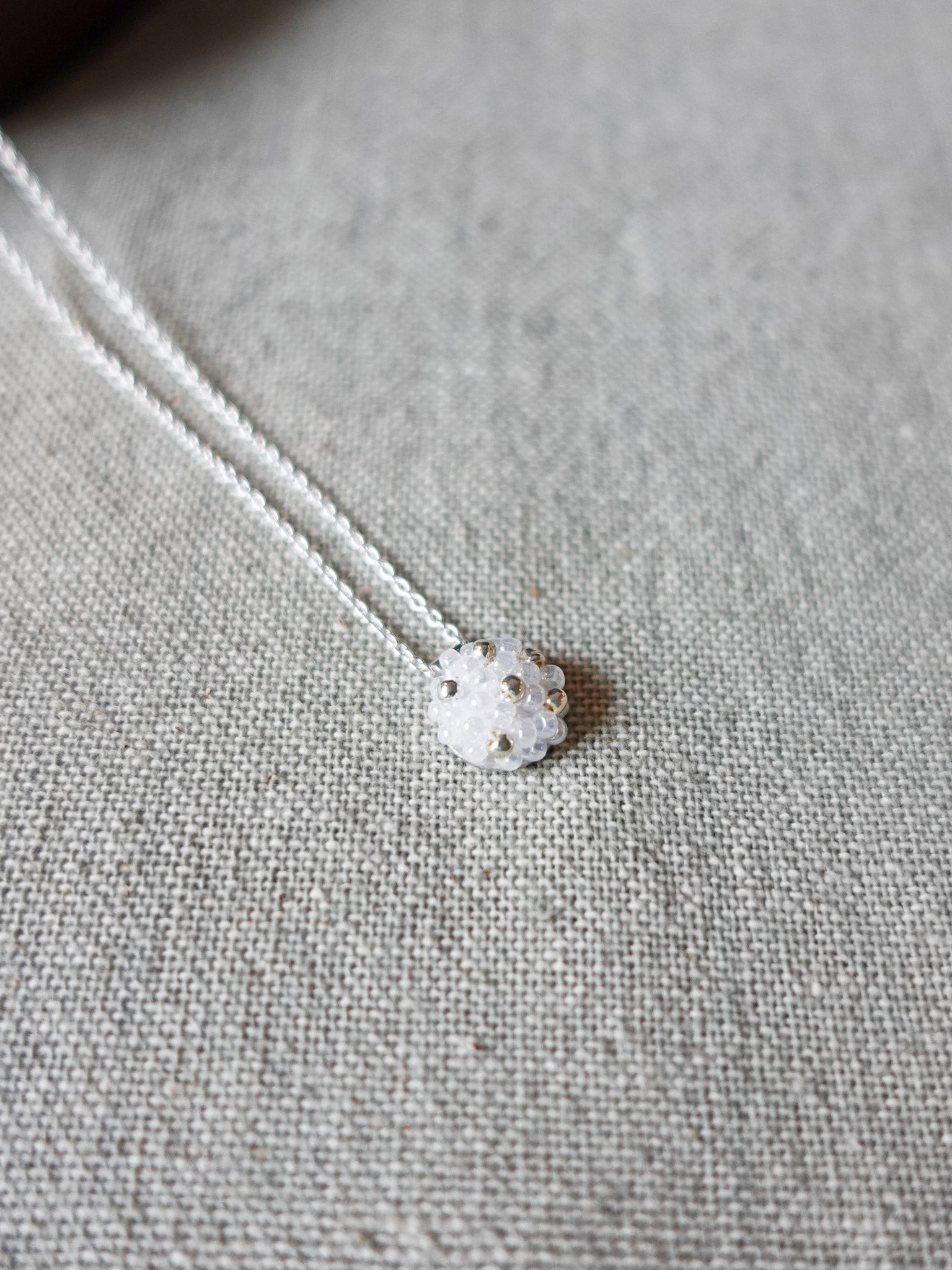 Star Dust Petite Necklace in White Left
