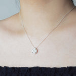 Star Dust Petite Initials Necklace in White Model 1