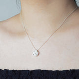 Star Dust Petite Initials Necklace in White Model 1