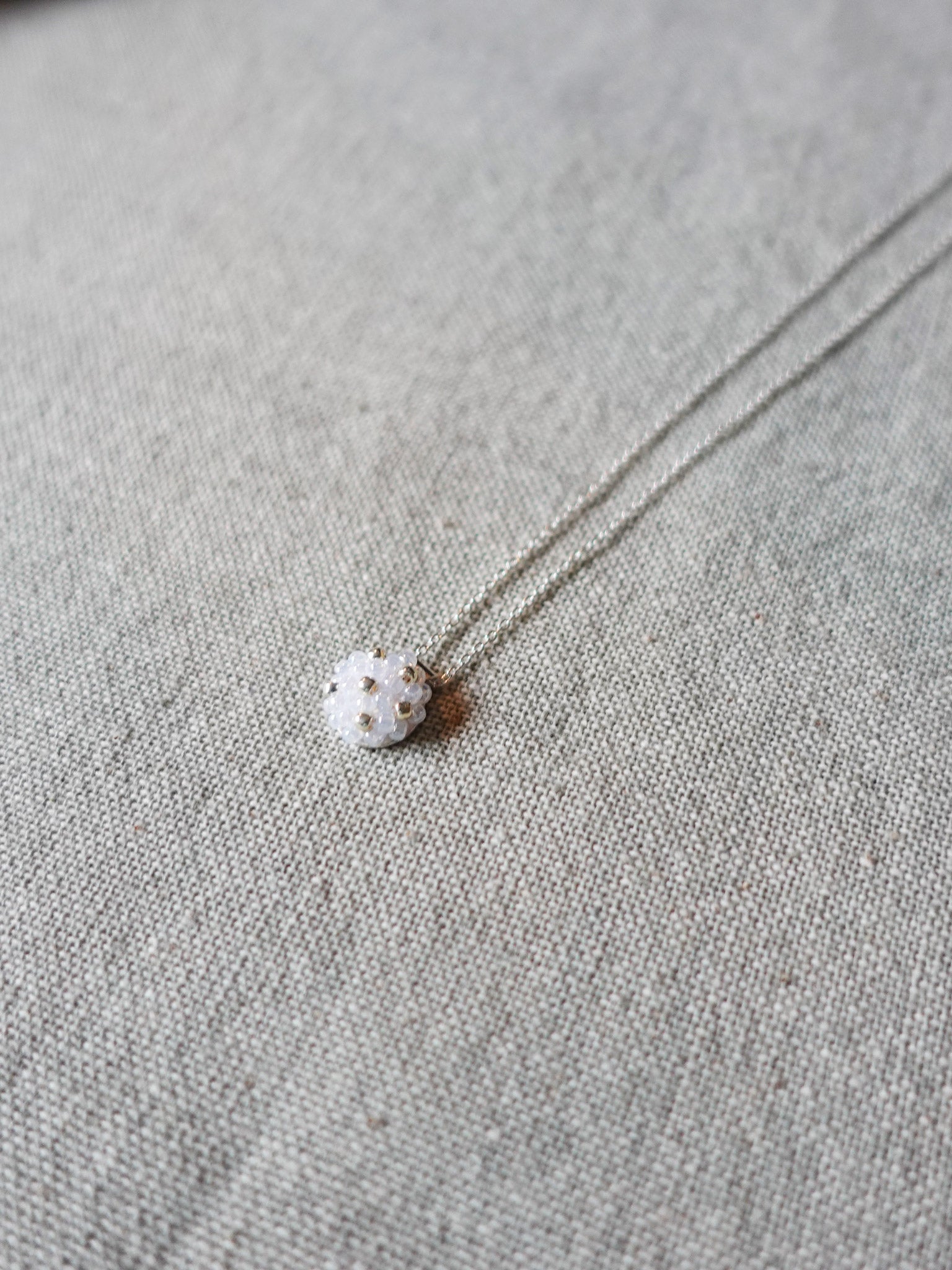 Star Dust Petite Necklace in White Right