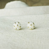 Star Dust Petite Stud Earrings in Cloud White Front 01