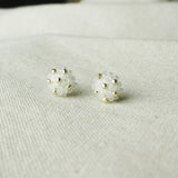 Star Dust Petite Stud Earrings in Cloud White Front 02