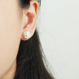 Star Dust Petite Stud Earrings in Ivory Model