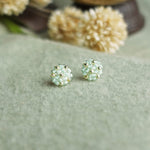 Star Dust Petite Stud Earrings in Mint Green Front 2