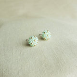 Star Dust Petite Stud Earrings in Mint Green