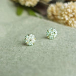 Star Dust Petite Stud Earrings in Mint Green Side