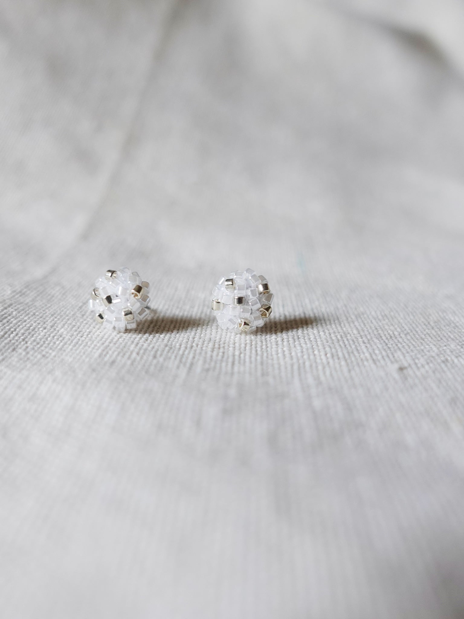 Star Dust Pixie Stud Earrings White