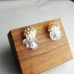 Tatiana Quartz Earrings in Gold Display Left