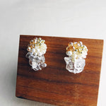 Tatiana Quartz Earrings in Gold Display Right