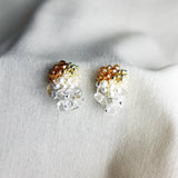 Tatiana Quartz Earrings in Gold Front