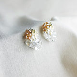 Tatiana Quartz Earrings in Gold Left