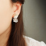 Tatiana Quartz Earrings in Gold Model