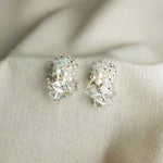 Tatiana Quartz Earrings in Silver Front