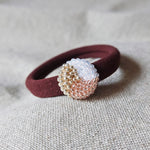 Trio Hair Tie in Champagne Pink Front 2