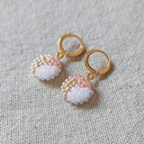 Trio Pendant Earrings in Champagne Pink Top