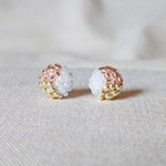 Trio Stud Earrings in Champagne Pink Front