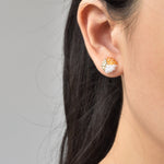 Trio Stud Earrings in Topaz Model