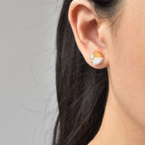 Trio Stud Earrings in Topaz Model