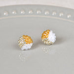 Trio Stud Earrings in Topaz Plate