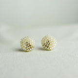 Two Ninths Stud Earrings in Ivory Front