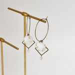 Victoi Pearl Beaded Hoop Earrings Left