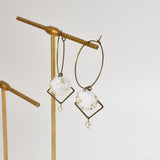 Victoi Pearl Beaded Hoop Earrings Left