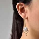 Victoi Pearl Beaded Hoop Earrings Model