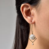 Victoi Pearl Beaded Hoop Earrings Model