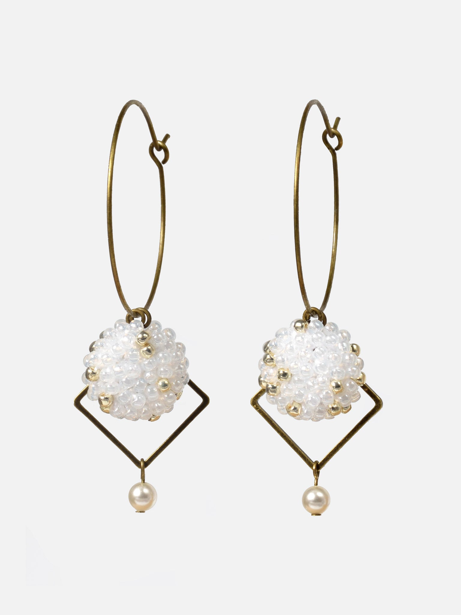 Victoi Pearl Beaded Hoop Earrings Primary