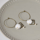 Victoi Pearl Beaded Hoop Earrings Top 2