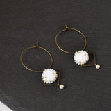 Victoi Pearl Beaded Hoop Earrings Top