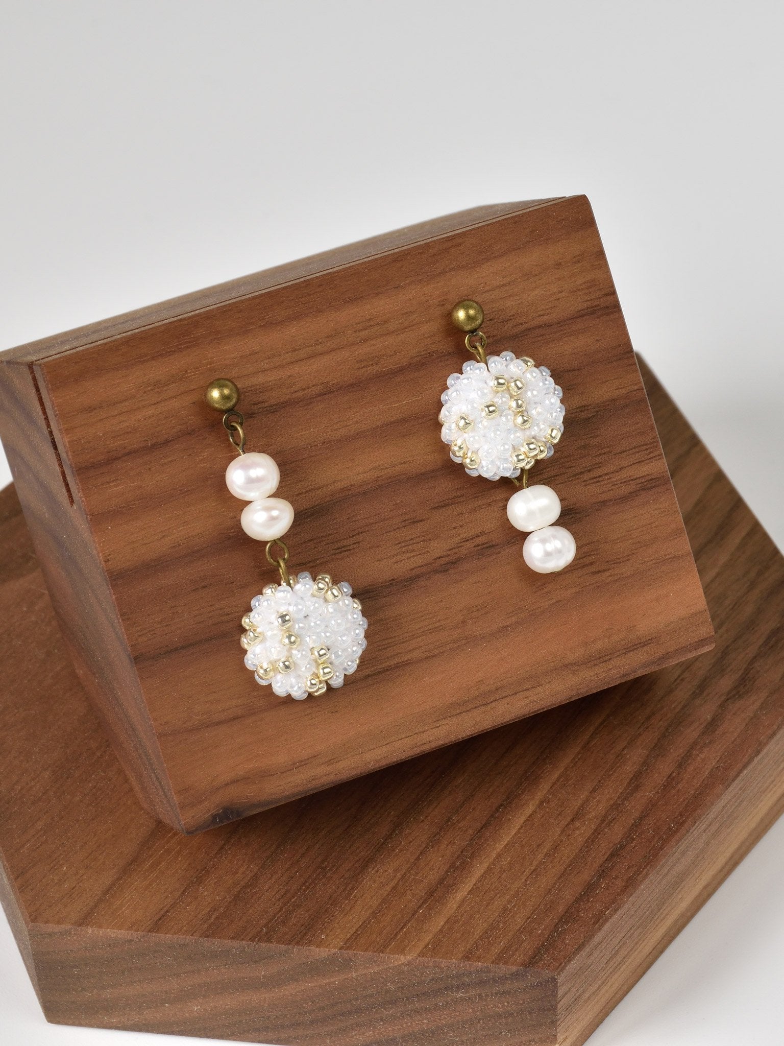 Wrena Freshwater Pearls Mismatched Earrings Right