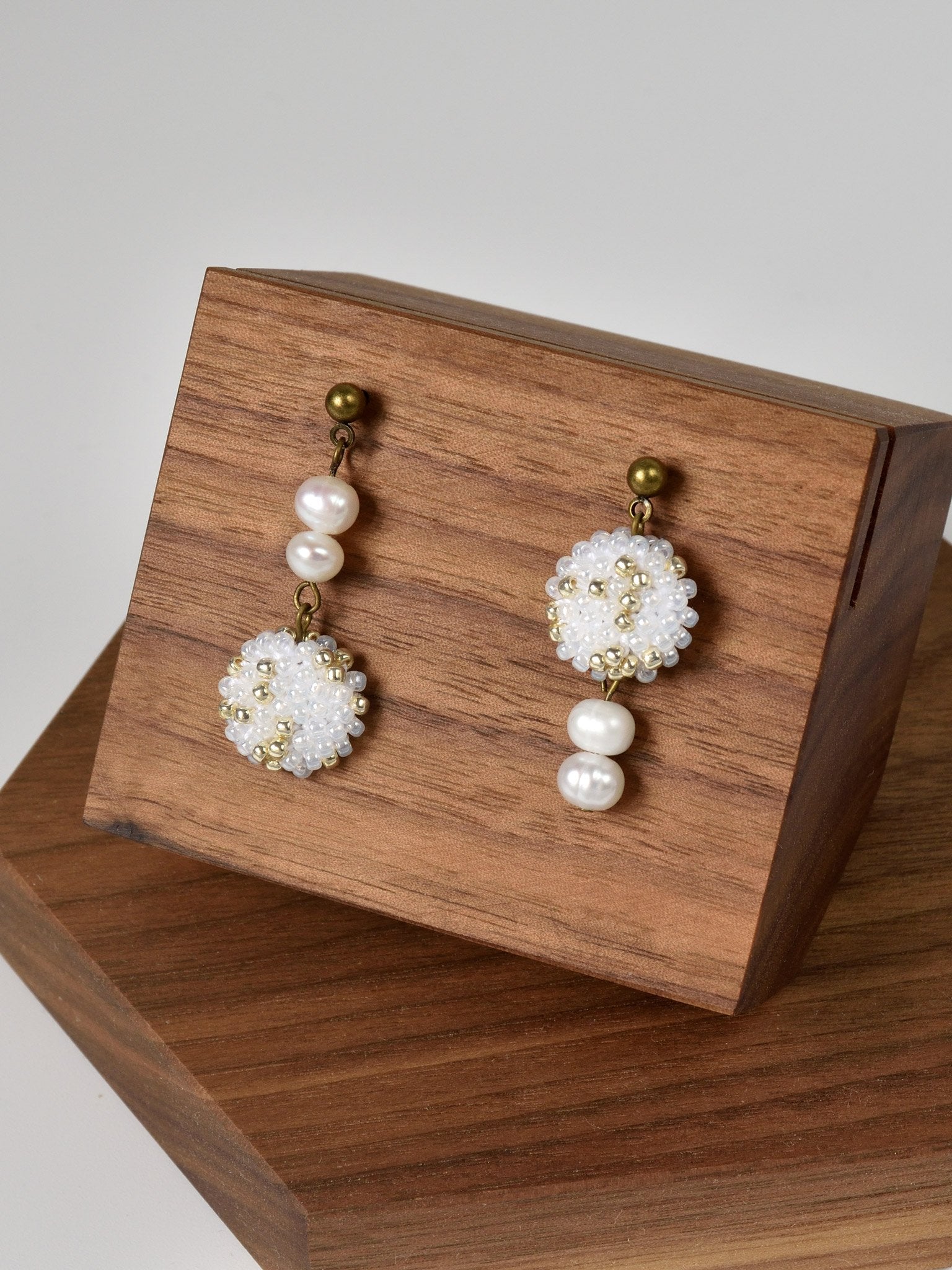 Wrena Freshwater Pearls Mismatched Earrings Left