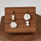 Wrena Freshwater Pearls Mismatched Earrings Front