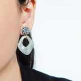 Willow Drop Earrings in Grey Model